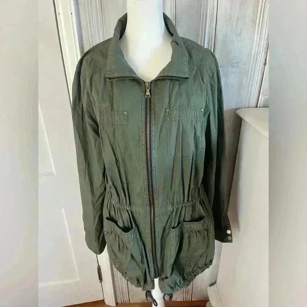 EXPRESS Army Green Jacket Grunge Indie Sleaze 90s L Gorpcore normcore tac…